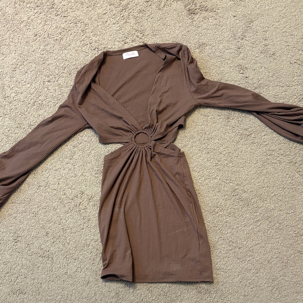Pink Lily Chocolate Long-Sleeve Dress